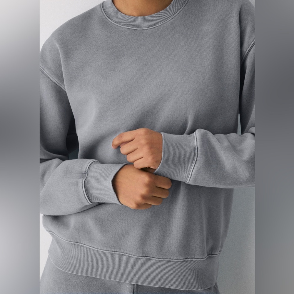 Aritzia TNA sweatfleece cozy fleece boyfriend fit Crewneck